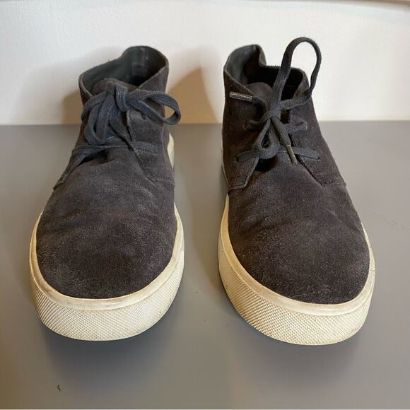 VINCE Dark Gray Suede Lace Up High Top Sneakers Sz 7.5 - Picture 2 of 10